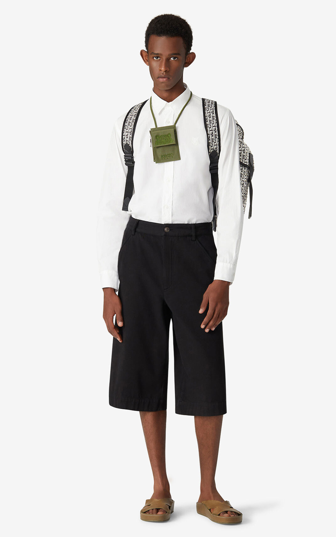 Kenzo Casual Shorts Black For Mens 8312WODRC